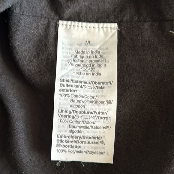 J. Crew High Neck Eyelet Cotton Blouse Lined Ruffled Neckline Elastic Sleeves M - Picture 9 of 12